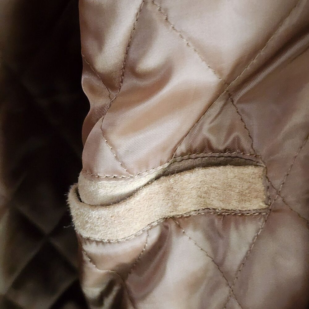 NWT Cezani Men's Genuine Suede Leather Jacket Camel Brown Zip Quilted Lined XL - Picture 14 of 16